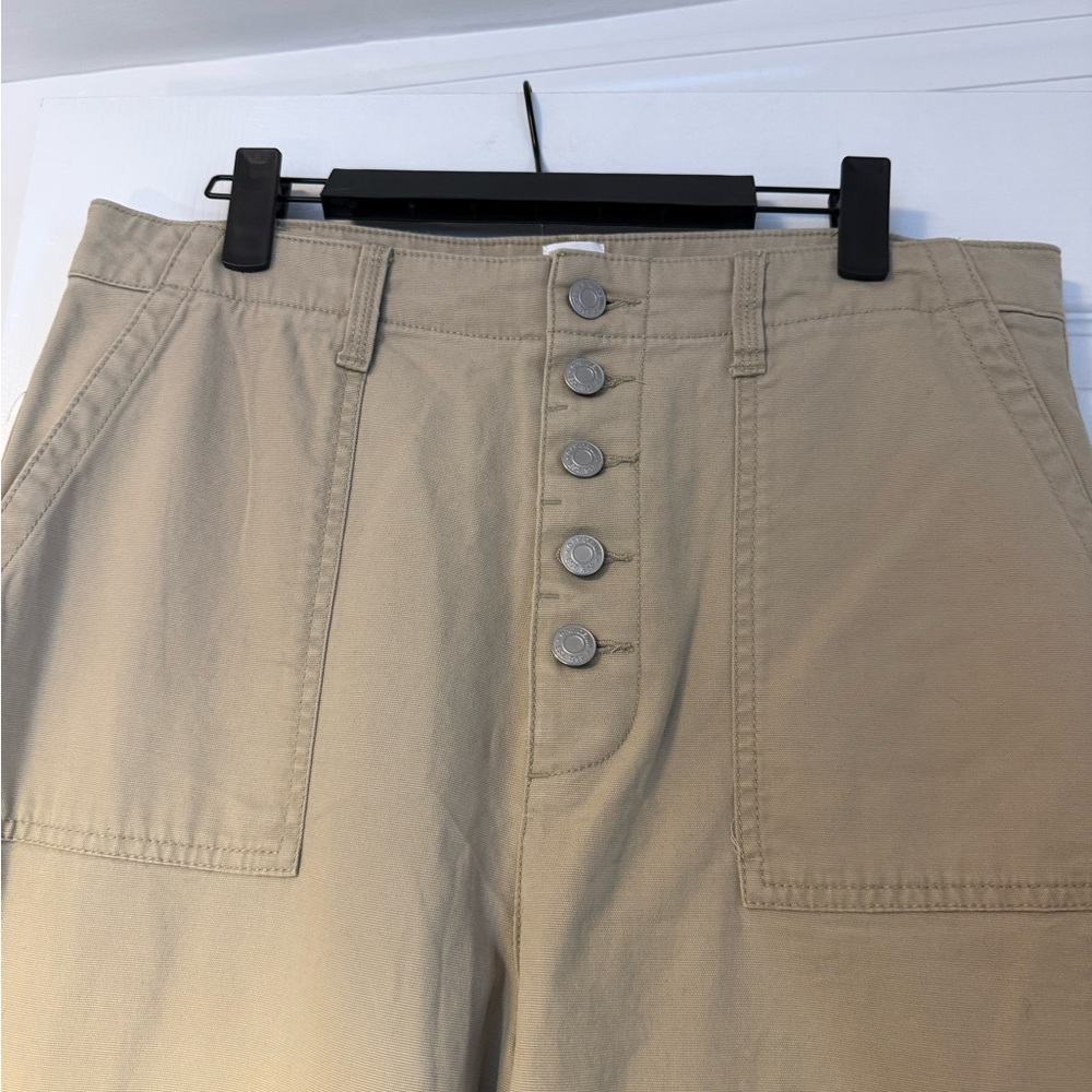 Gap Beige High-Waisted Button-Fly wide leg Pants